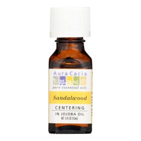 Aura Cacia - Precious Essentials Sandalwood Blended With Jojoba Oil - 0.5 Fl Oz