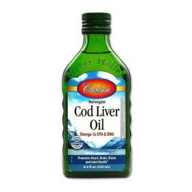 Carlson Labs Norwegian Cod Liver Oil Omega-3 EPA & DHA, Natural Flavor, 8.4 Fl Oz.